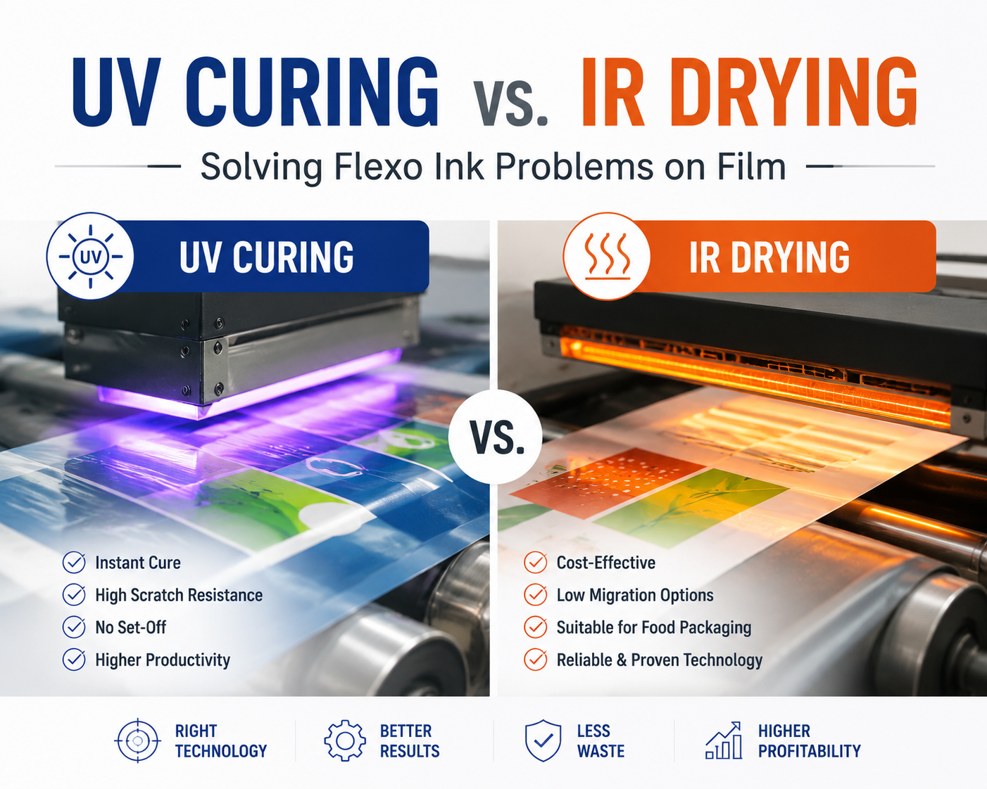 Cura UV vs. Secagem IR: Resolvendo Problemas de Tinta Flexogr&aacute;fica no Filme